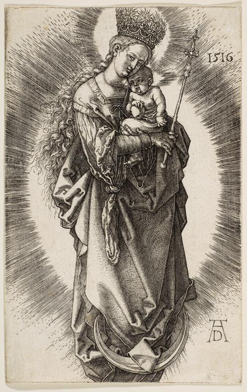 Virgin on the Crescent with Scepter and Starry Crown a Albrecht Durer