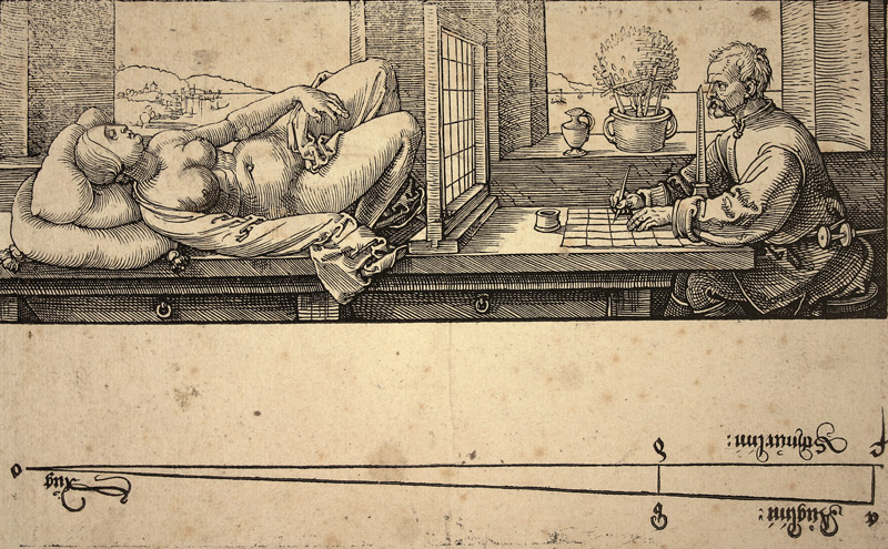 Artist Drawing a Nude with Perspective Device a Albrecht Durer