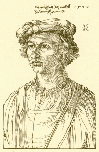 A.Dürer, A Goldsmith from Mecheln /Draw. a Albrecht Durer