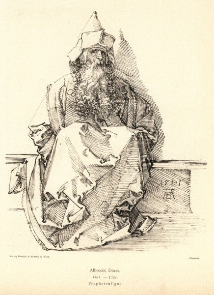 A.Dürer, Seated Bearded Man / Draw. a Albrecht Durer