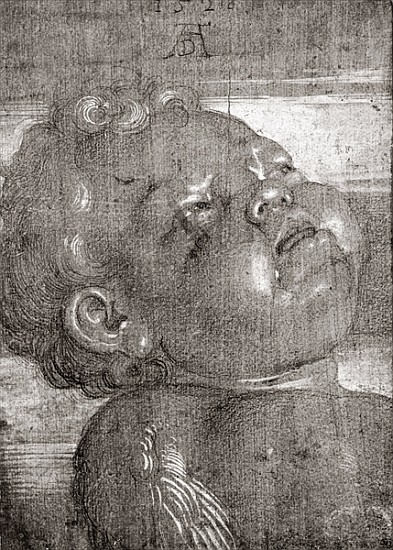 Cherubim Crying, 1521 (graphite & gouache on paper) a Albrecht Durer