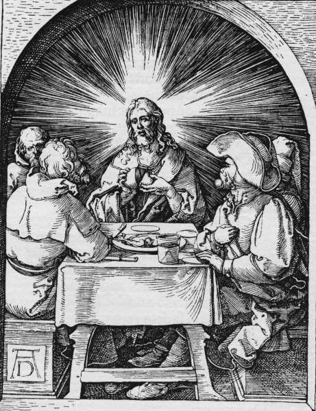 Christ in Emmaus / Dürer / c.1510 a Albrecht Durer