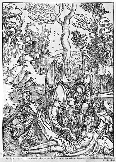 Christ mourned the Virgin and the female Saints, from ''The Great Passion'' series, 1497-1500 a Albrecht Durer