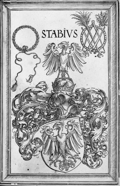 Dürer, Coat of Arms of Stabius / Woodcut a Albrecht Durer