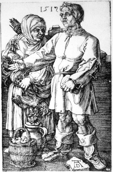 Dürer, Peasants at the Market/Engr./1519 a Albrecht Durer