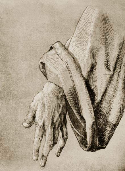 A.Dürer, Hand of Apostle / Draw./ c.1508 a Albrecht Durer