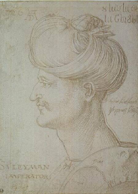 Head of Suleyman the Magnificent (1494-1566) a Albrecht Durer