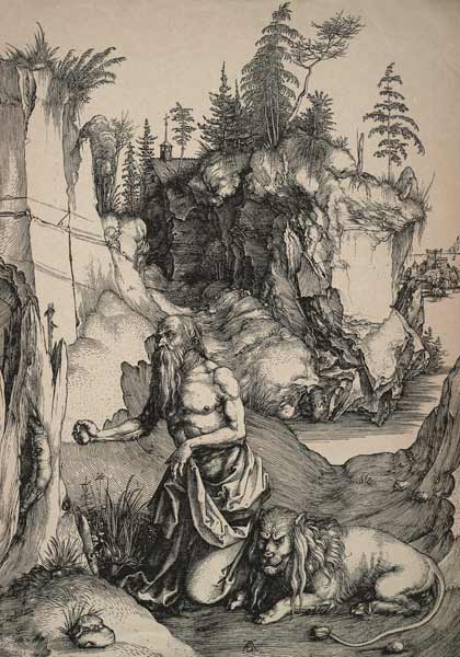 St Hieronymus in the wilderness / Dürer a Albrecht Durer
