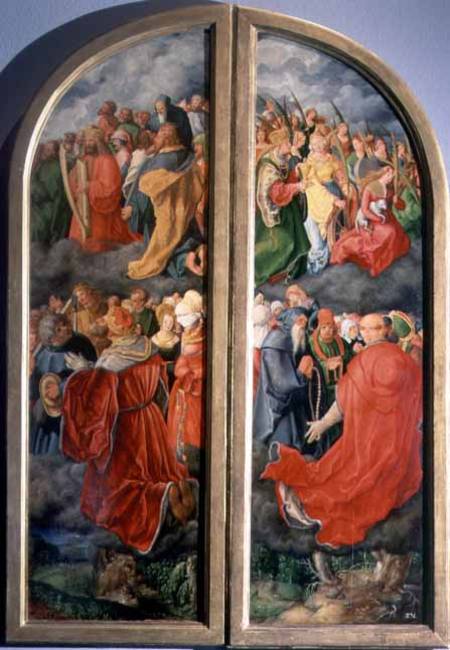 All Saints Day altarpiece, partial copy in the form of two side panels a Albrecht Durer