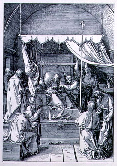 The Death of the Virgin from the ''Life of the Virgin'' series; engraved 1510, pub. 1511 a Albrecht Durer