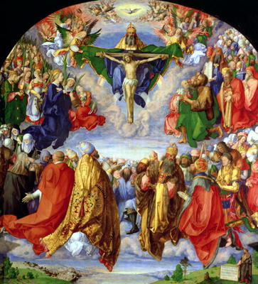 The Landauer Altarpiece, All Saints Day, 1511 (oil on panel) (detail of 267662) a Albrecht Durer