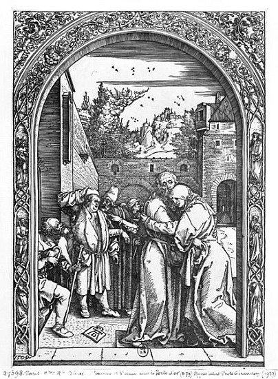 The meeting of St. Anne and St. Joachim at the Golden Gate, from the ''Life of the Virgin'' series a Albrecht Durer