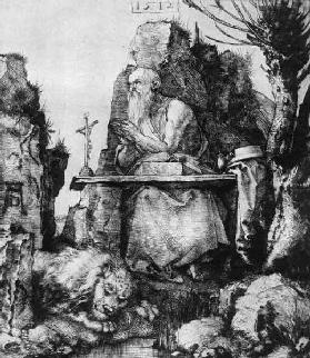 Dürer / St. Jerome next to a willow tree