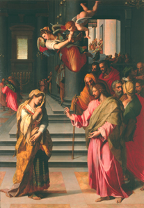 Christus und die Ehebrecherin. a Alessandro Allori