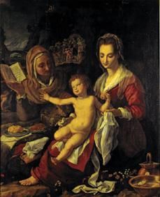 St. Anna Selbdritt (genHeilige family) a Alessandro Allori