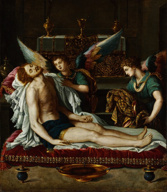 The Body of Christ Anointed by Two Angels a Alessandro Allori