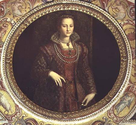 Portrait of Eleonora di Toledo, wife of Cosimo I de' Medici (1519-74) from the Studiolo di Francesco a Alessandro Allori