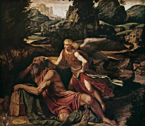 Elijah Visited by an Angel a Alessandro Bonvicino Moretto