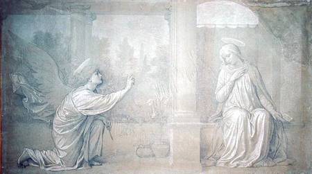 The Annunciation, preparatory cartoon for the Cappella Raffo fresco in the Misericordia Cemetery, Si a Alessandro Franchi