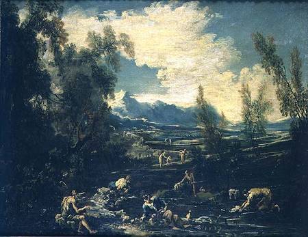 Travellers by a Stream a Alessandro Magnasco