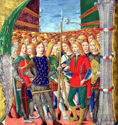 Historiated initial 'N' depicting St. Maurice and the Theban Legion, Lombardy School, c.1499-1511 (v a Alessandro Pampurino