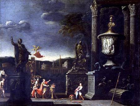 View with a Scene of a Sacrifice a Alessandro Salucci