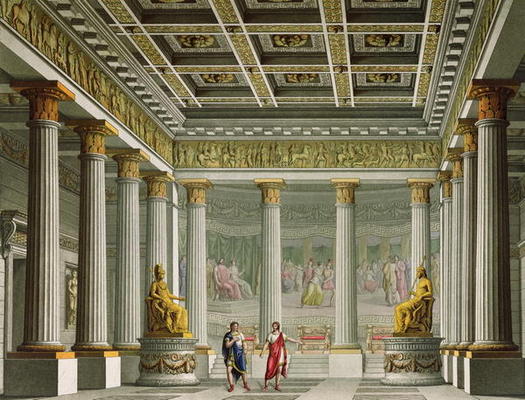 The Audience Hall in the Palace of Aegistheus, design for the ballet 'Orestes' at La Scala Theatre, a Alessandro Sanquirico