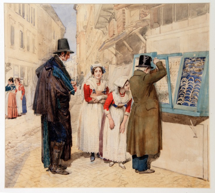 A Bridegroom Choosing a Ring for His Fiancee a Alexander Andrejewitsch Iwanow