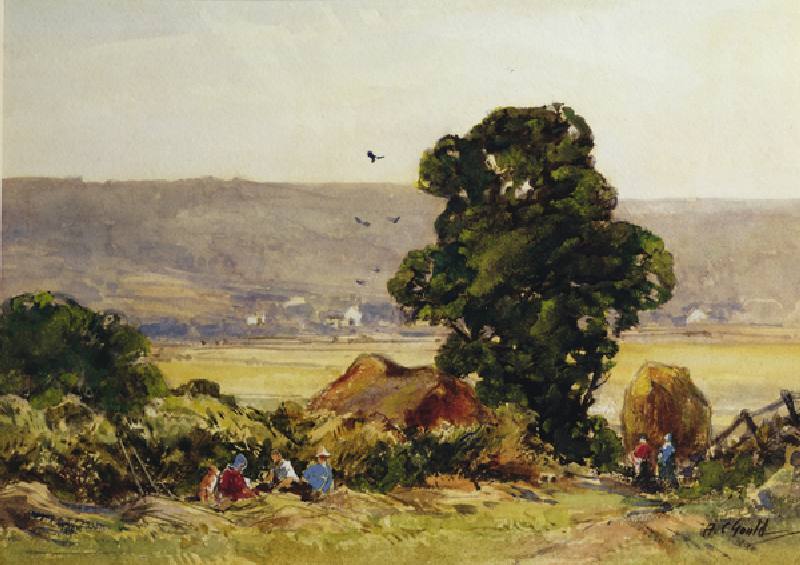 Haymaking (w/c on paper) a Alexander Carruthers Gould