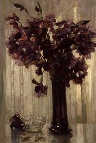 Vaso con fiori viola a Alexander Koester