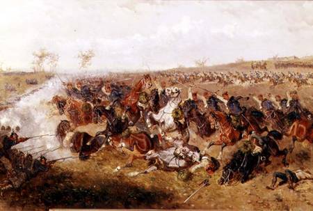 Hussars at the Battle of Schweinsschedl, Austria, 29th July 1866 a Alexander Ritter von Bensa