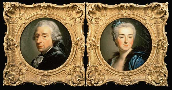 Portraits of Francois Boucher (1703-70) and his Wife Marie-Jeanne Buseau a Alexander Roslin