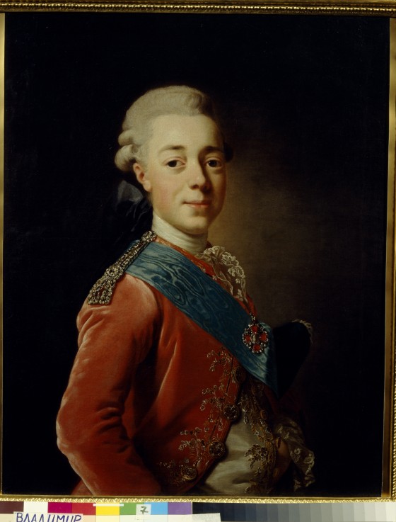 Portrait of Grand Duke Pavel Petrovich (1754-1801) a Alexander Roslin