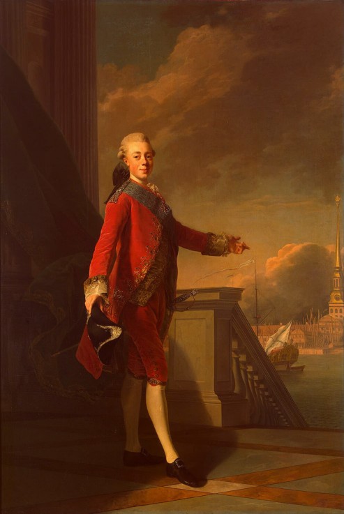 Portrait of Grand Duke Pavel Petrovich (1754-1801) a Alexander Roslin