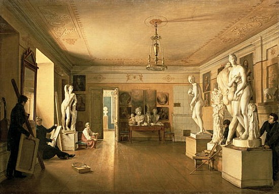 Atelier of the artist Alexey Venetsianov (1780-1847) 1827 a Alexander Alexeyevich Alexeyev
