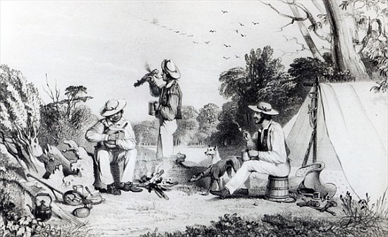 An exploring party in search of suitable land for a sheep-run, c.1847 a Alexander Denistoun Lang