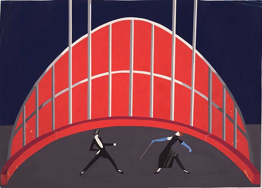 Scene design for the ballet "Le Cirque" by Elsa Krüger a Alexandra Exter