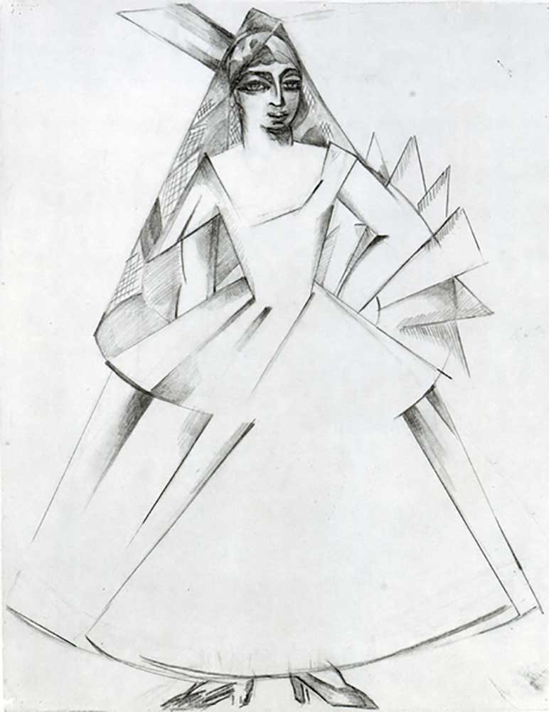 Woman, costume design, 1921 a Alexandra Exter