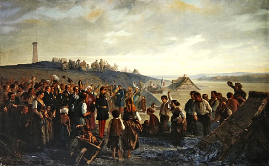 Napoleon III visiting the slate quarries of Angers a Alexandre Antigna