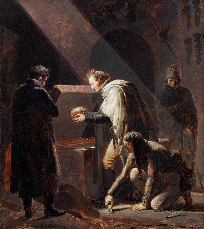 Dominique Vivant Denon (1747-1825) Replacing the bones of Le Cid in his Tomb a Alexandre Evariste Fragonard