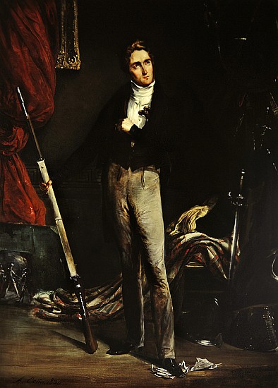 Portrait of a young revolutionary during the French Revolution of 1830 (oil on cardboard) a Alexandre Marie Colin