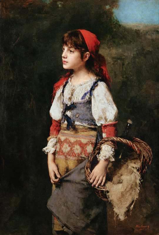 A Pretty Peasant Girl a Alexei Alexevich Harlamoff