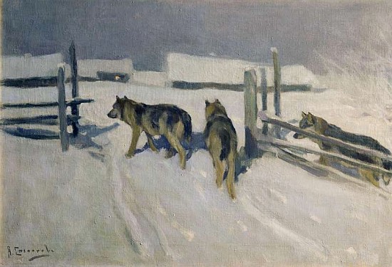 Wolfs, Winter Night, c.1910 a Alexei Steipanovitch Stepanov