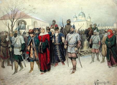 Joining of Great Novgorod, Novgorodians Departing to Moscow a Alexej Danilovich Kivschenko