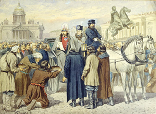 Zar Alexander I. verliest 1861 sein Manifest in St. Petersburg a Alexej Danilovich Kivschenko
