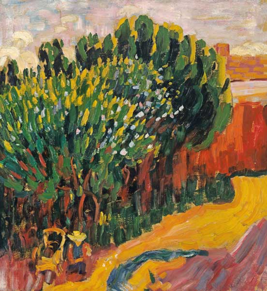 Countryside from Caranteque with woman. a Alexej von Jawlensky