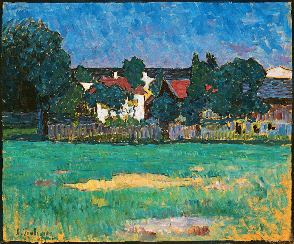 Wasserburg landscape with houses and field a Alexej von Jawlensky