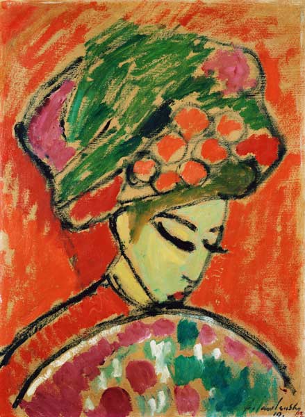 Ragazza con cappello di fiori a Alexej von Jawlensky