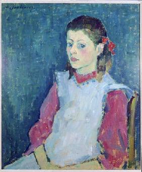 Girl with a white apron