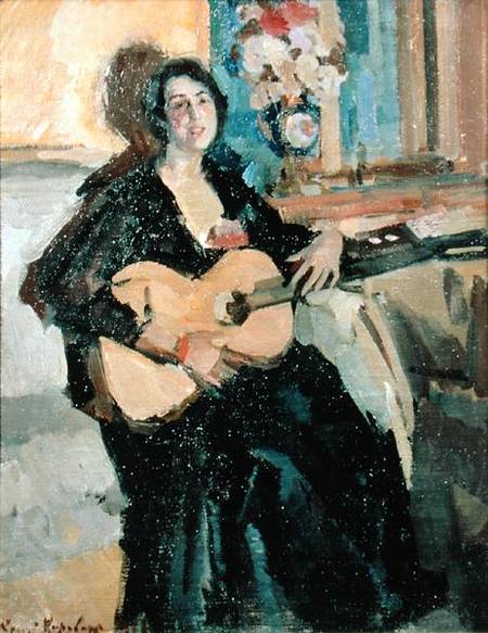 Lady with a Guitar a Alexejew. Konstantin Korovin